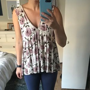 American Eagle floral blouse tank top